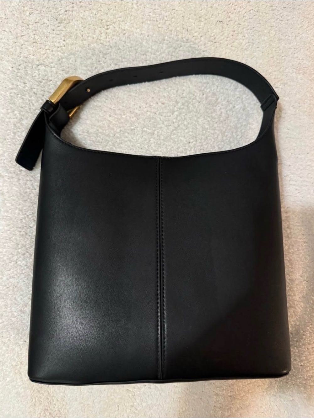 Classic Black Leather Shoulder Bag